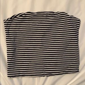John Galt Navy Blue Striped Jenny Tube Top